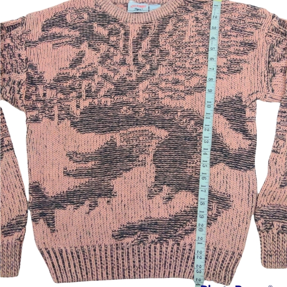 Chunky Pink Dragon Graphic Print 3D Oversized Knit Sweater sz Medium - Picture 8 of 8